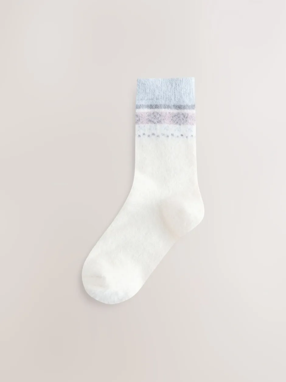 Sokken En Panty's*Next Zwart/pastel fairisle - 2 Paar superharige behaaglijke sokken