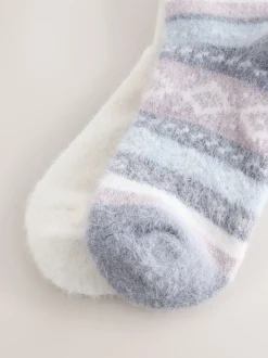 Sokken En Panty's*Next Zwart/pastel fairisle - 2 Paar superharige behaaglijke sokken