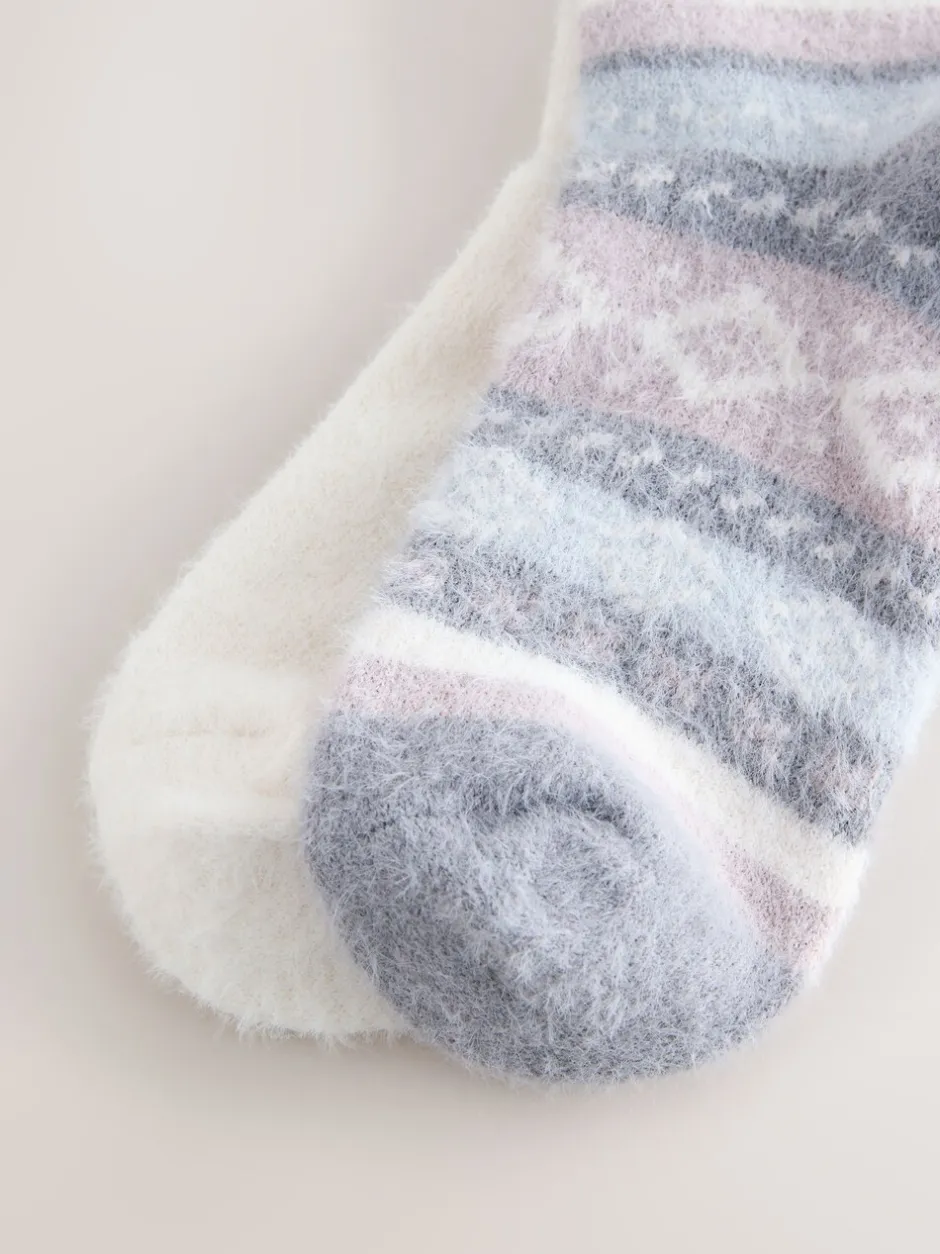 Sokken En Panty's*Next Zwart/pastel fairisle - 2 Paar superharige behaaglijke sokken