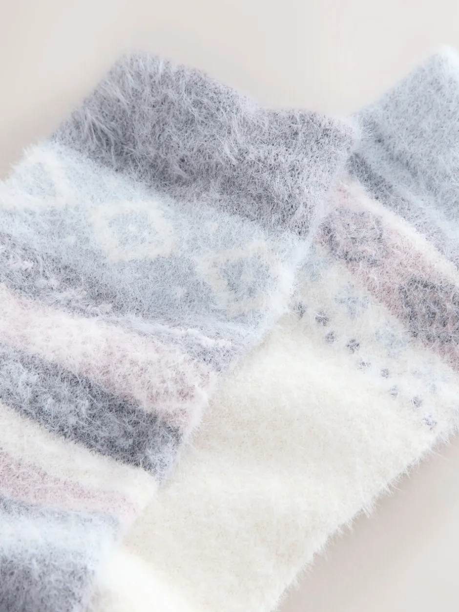 Sokken En Panty's*Next Zwart/pastel fairisle - 2 Paar superharige behaaglijke sokken