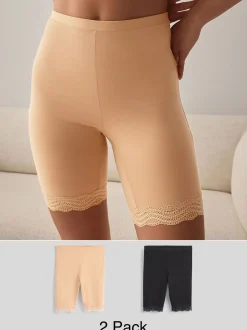 Shapewear*Next - Verpakking van 2 shorts tegen schuren Zwart/pastelroze huidskleur