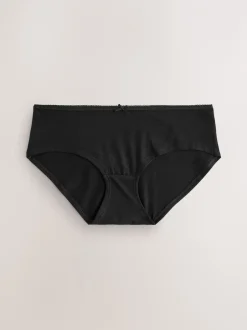 Onderbroeken|Next - Set van 5 slips met hoog katoengehalte Zwart/pastelroze huidskleur/wit
