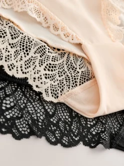 Shapewear*Next Zwart/pastelroze huidskleur - Femina vormende slip met buikcorrectie 2 stuks