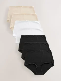 Onderbroeken|Next - Set van 7 slips met hoog katoengehalte Zwart/pastelroze huidskleur/wit