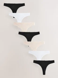 Onderbroeken*Next - Set van 7 slips met hoog katoengehalte Zwart/pastelroze huidskleur/wit