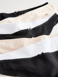 Onderbroeken*Next - Set van 7 slips met hoog katoengehalte Zwart/pastelroze huidskleur/wit