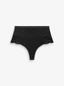 Shapewear|Next - 2 Strings met licht buikcorrigerende hoge taille Zwart/praline huidskleur