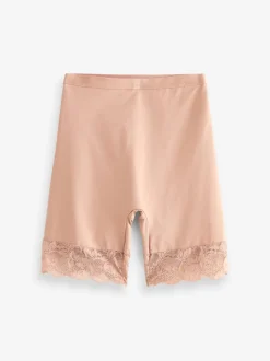 Shapewear|Next Zwart/praline huidskleur - 2 Licht vormgevende buikcorrigerende shorts met kanten achterkant