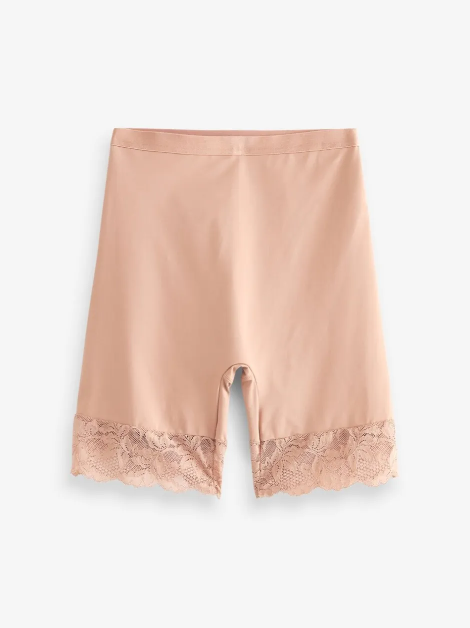 Shapewear|Next Zwart/praline huidskleur - 2 Licht vormgevende buikcorrigerende shorts met kanten achterkant
