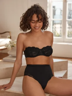 Beha's*Next Zwart/praline huidskleur - Kanten strapless multiway beha's zonder vulling 2 set