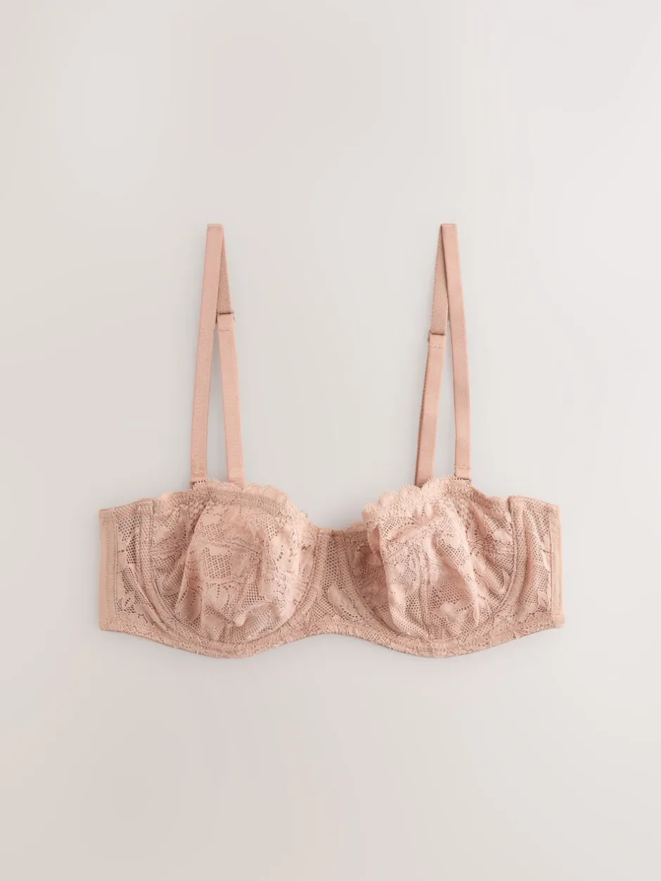 Beha's*Next Zwart/praline huidskleur - Kanten strapless multiway beha's zonder vulling 2 set