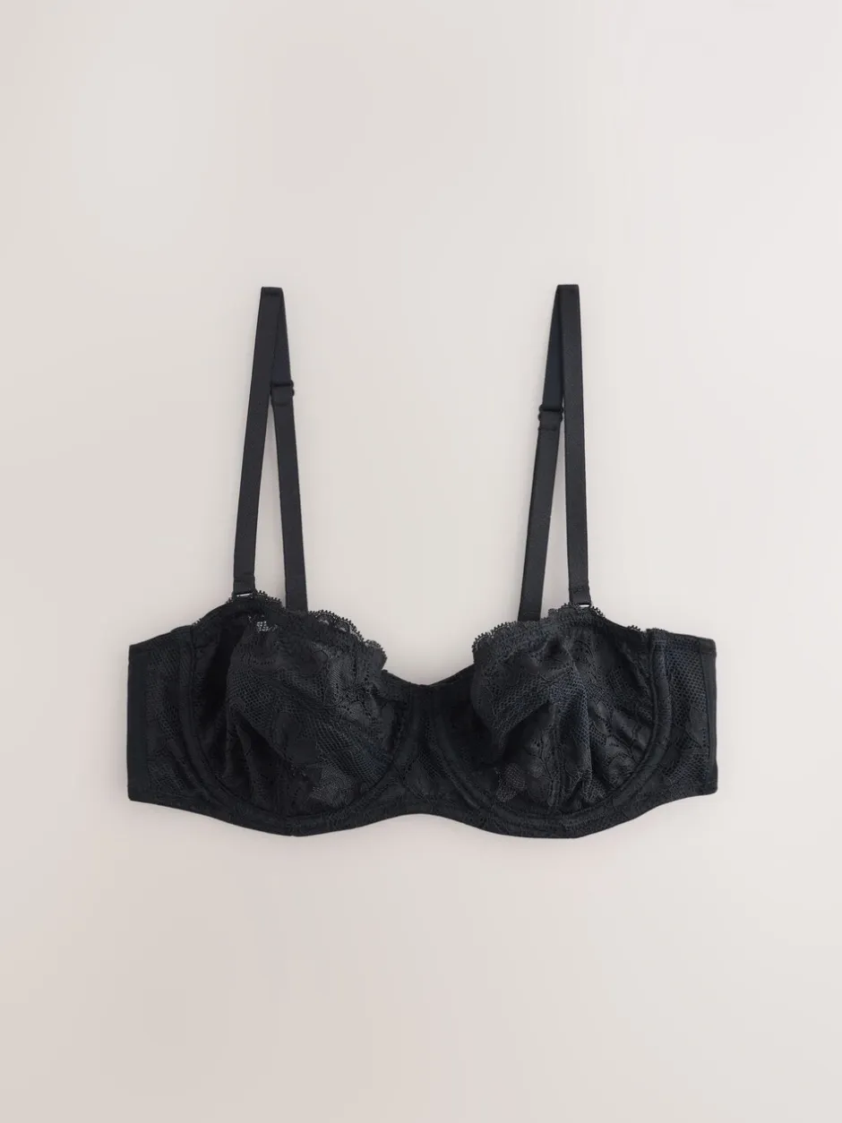 Beha's*Next Zwart/praline huidskleur - Kanten strapless multiway beha's zonder vulling 2 set