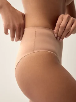 Onderbroeken|Next - Geen zichtbare onderbroeklijn comfortabele slips verpakking van 3 Zwart/Praline Huidskleur/Chocolade Huidskleur