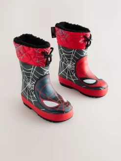 Laarzen*Next Zwart/Rood Spiderman - Thinsulate™ - Gevoerde thermoregenlaarzen met boord