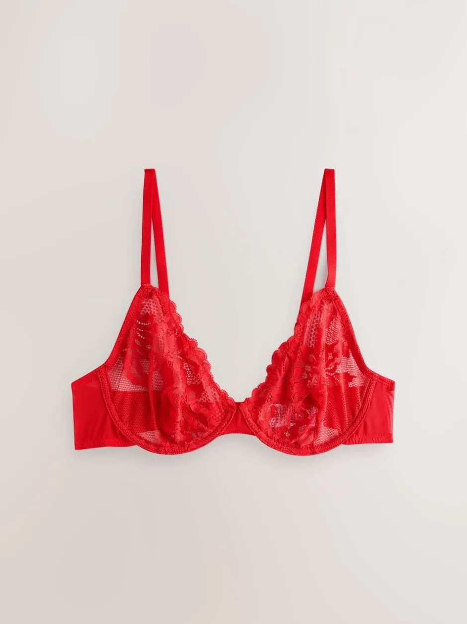 Beha's|Next - 3 Kanten beha's Zwart/rood/crème