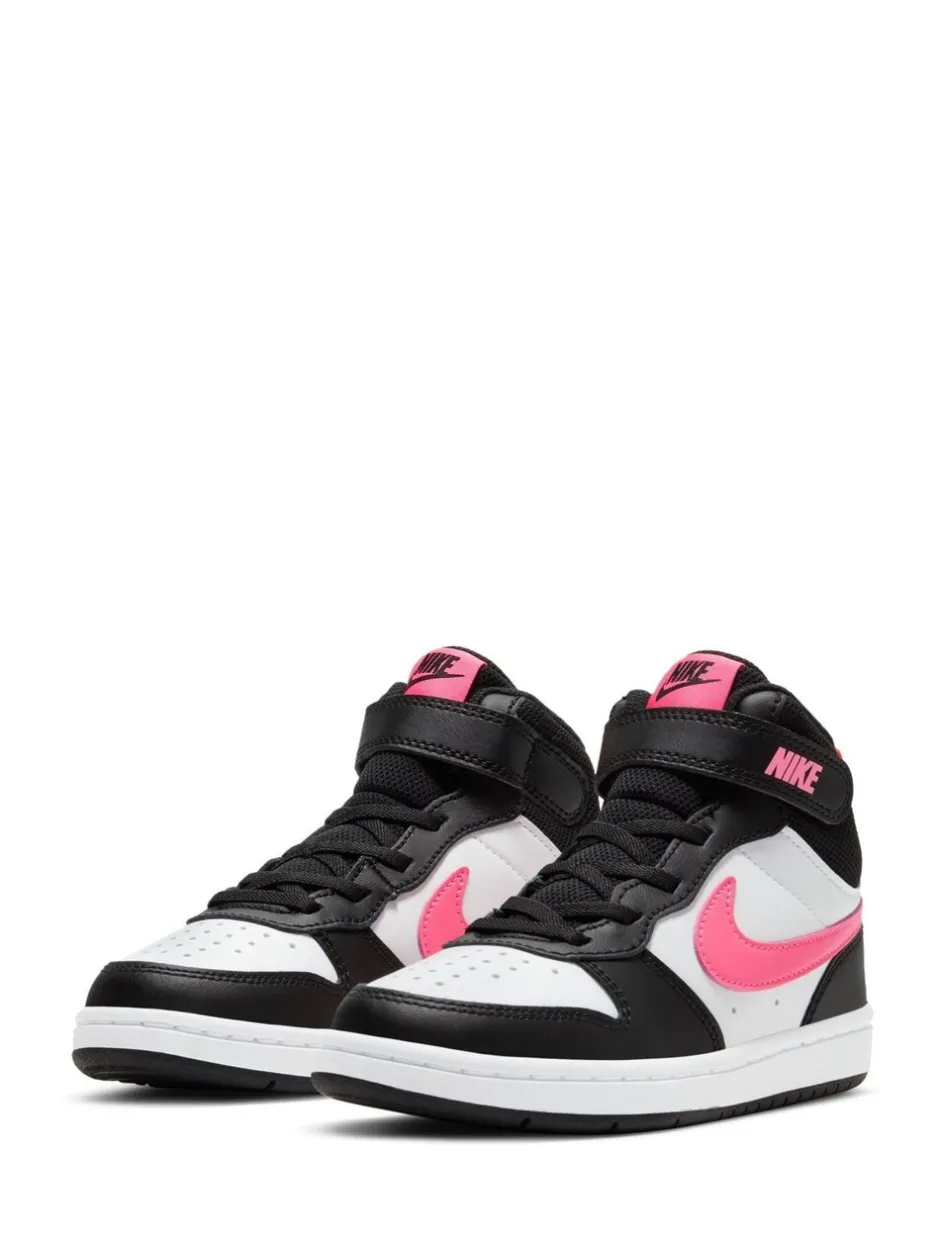 Sneakers|Sneakers*Nike Zwart/roze - - Junior Court Borough halfhoge sneakers