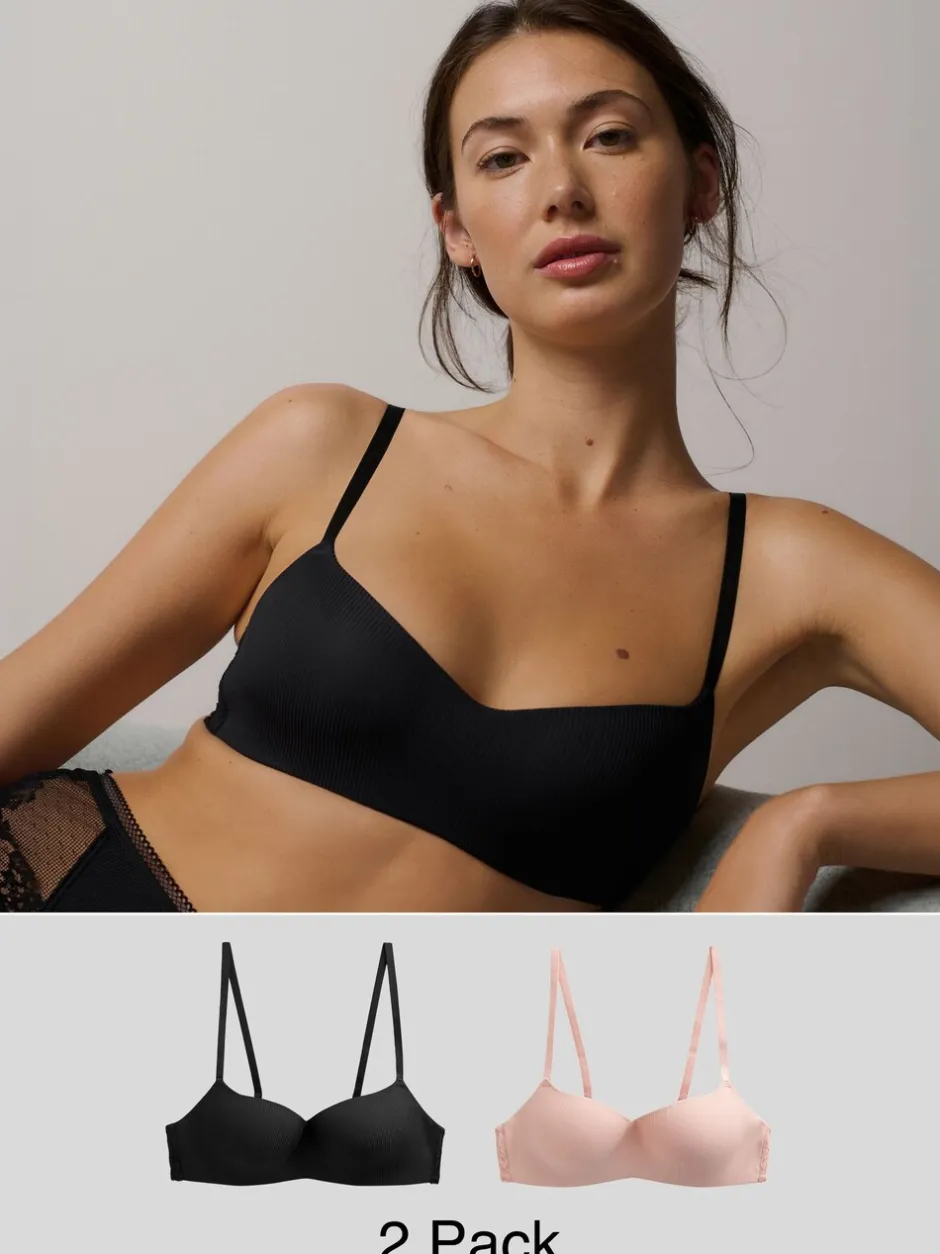 Beha's|Next - Verpakking van 2 lichte ultiem comfort beha's zonder beugel Zwart/roze