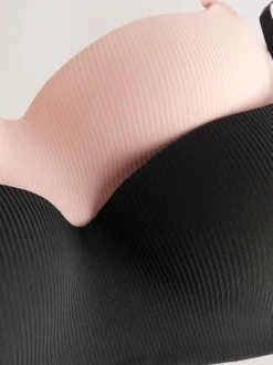 Beha's|Next - Verpakking van 2 lichte ultiem comfort beha's zonder beugel Zwart/roze