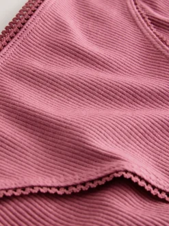Onderbroeken*Next - Verpakking van 3 geribbelde katoenen slips Zwart/roze/olijfgroen