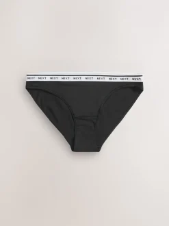 Onderbroeken*Next - 7 Katoenen slipjes met logotailleband Zwart/wit