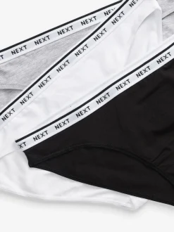 Onderbroeken*Next - 7 Katoenen slipjes met logotailleband Zwart/wit