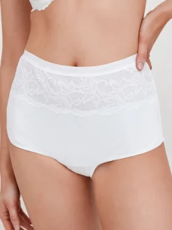 Shapewear*Next Zwart/wit - 2 Vormgevende katoenen slipjes met buikcorrectie en hoge taille