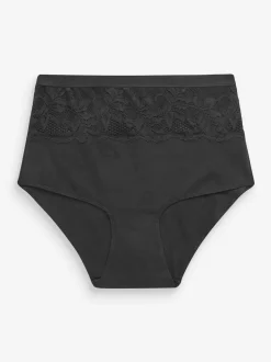 Shapewear*Next Zwart/wit - 2 Vormgevende katoenen slipjes met buikcorrectie en hoge taille