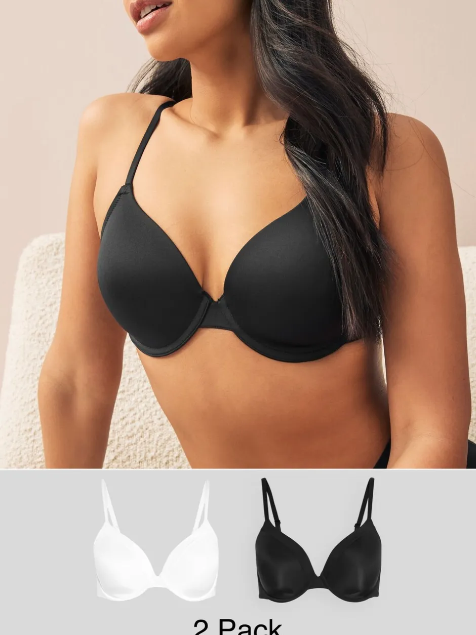 Beha's|Next Zwart/wit - A-E Afvlakkende Ultimate Comfort Beha's 2 Verpakking