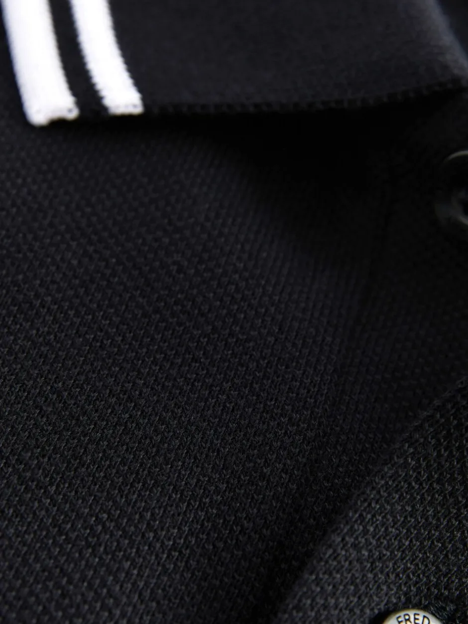 Poloshirts*Fred Perry Zwart/wit - poloshirt met gestreepte rand