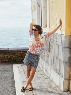 Shorts*Next Zwart/wit - Gingham shorts met elastische taille