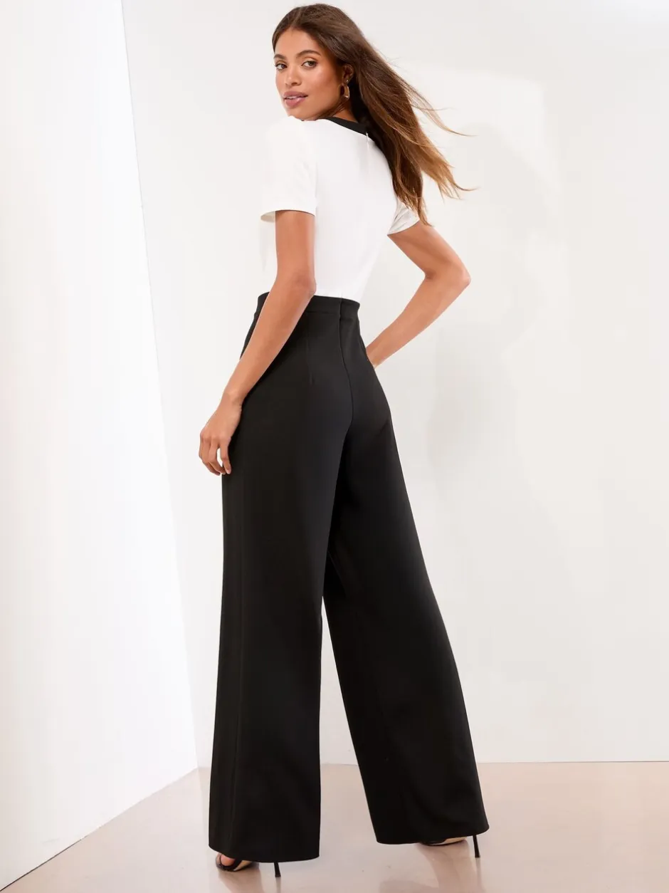 Jumpsuits En Playsuits|Lipsy - Military Buttoned Jumpsuit Zwart/wit