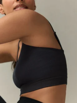 Beha's|self. - Seamless Rib Long Line Bralette 2 Pack Zwart/wit