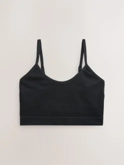 Beha's|self. - Seamless Rib Long Line Bralette 2 Pack Zwart/wit