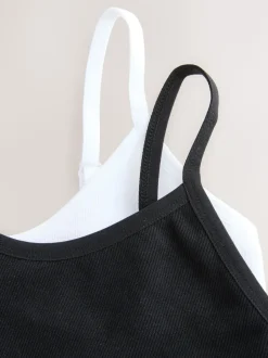 Beha's|self. - Seamless Rib Long Line Bralette 2 Pack Zwart/wit
