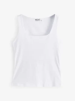 Tops En T-Shirts*Next Zwart/wit - Set van 2 hemdjes met vierkante hals