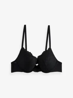 Beha's*Next Zwart/wit - Set van 2 push-up beha's met lage decolleté en kant