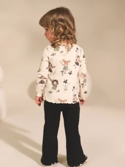 Tops*Next Zwart/wit - Set van 2 tops en flared leggings (3mnd-7jr)
