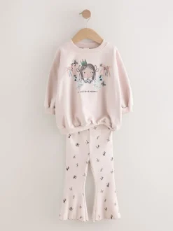 Tops*Next Zwart/wit - Set van 2 tops en flared leggings (3mnd-7jr)