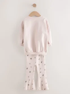 Tops*Next Zwart/wit - Set van 2 tops en flared leggings (3mnd-7jr)