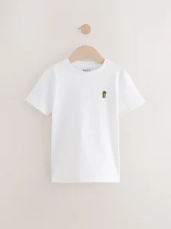 T-Shirts|Tops|Next Zwart/wit - T-shirts met korte mouwen en geborduurd rendier, verpakking van 2 (3-16jr)