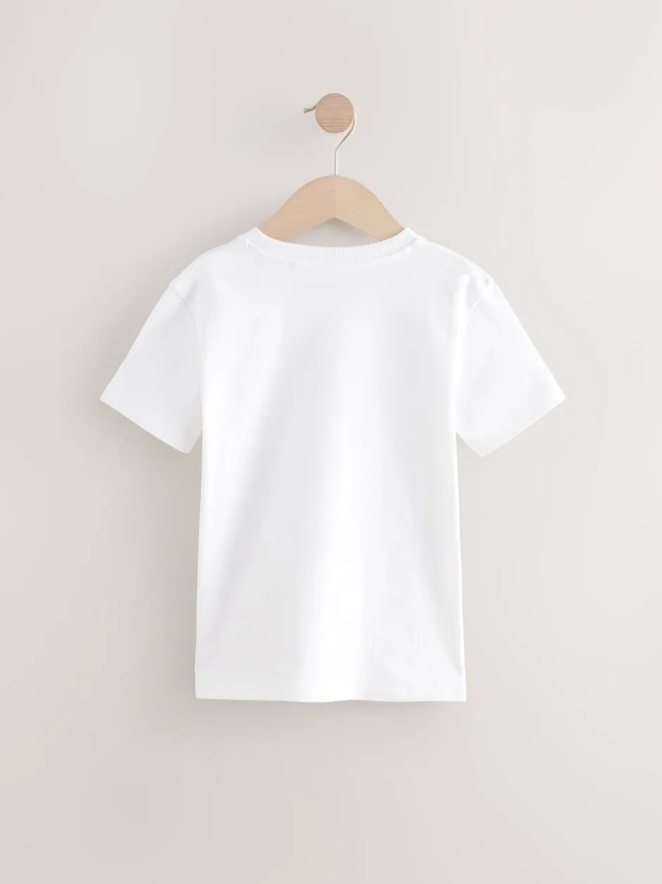 T-Shirts|Tops|Next Zwart/wit - T-shirts met korte mouwen en geborduurd rendier, verpakking van 2 (3-16jr)