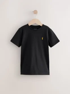 T-Shirts|Tops|Next Zwart/wit - T-shirts met korte mouwen en geborduurd rendier, verpakking van 2 (3-16jr)