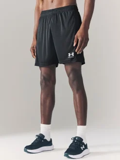 Shorts|Under Armour - Challenger gebreide short Zwart/wit