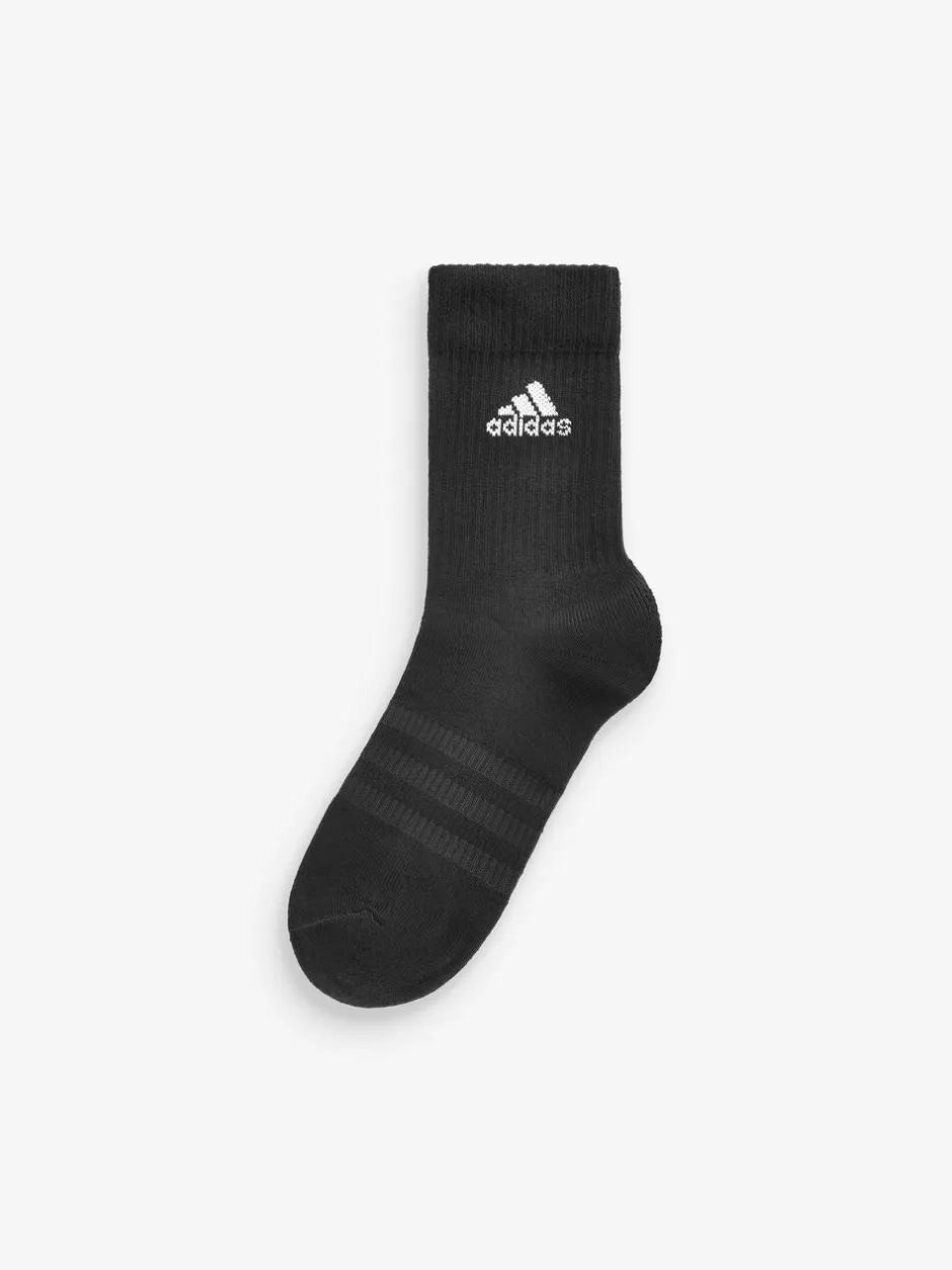 Sokken|Sokken*adidas Zwart/wit - Verpakking van 6 - verzachte crew sokken