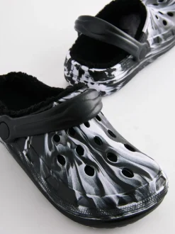 Pantoffels*Next - Warme gevoerde pantoffelklompen Zwart/wit