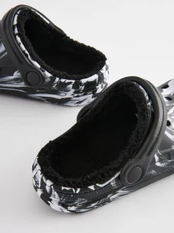 Pantoffels*Next - Warme gevoerde pantoffelklompen Zwart/wit