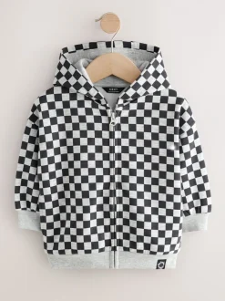 Sweaters En Hoody´S*Next Zwart-wit dambord - Hoodie met ritssluiting (3 mnd-7 jr)