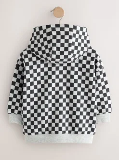Sweaters En Hoody´S*Next Zwart-wit dambord - Hoodie met ritssluiting (3 mnd-7 jr)
