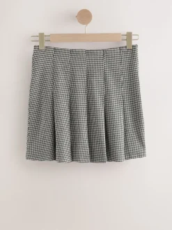 Rokken|Next - Mini Jersey Pleated Skirt Zwart-wit geruit