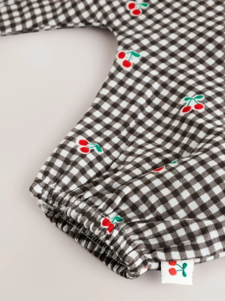 Tuinbroeken*Next Zwart/wit geruite kers - Babyset van rompertje met korte mouwen en tuinbroek (0mnd -2jr)
